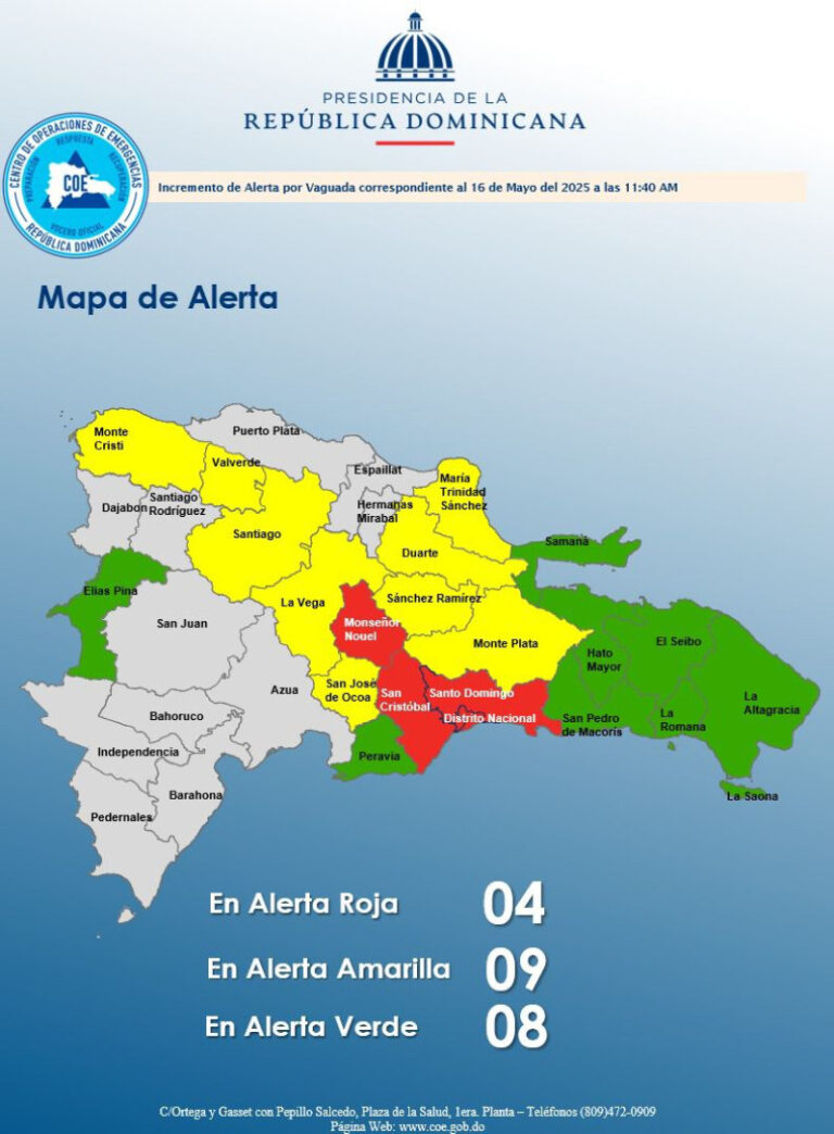Más de medio país en alerta roja, amarilla y verde