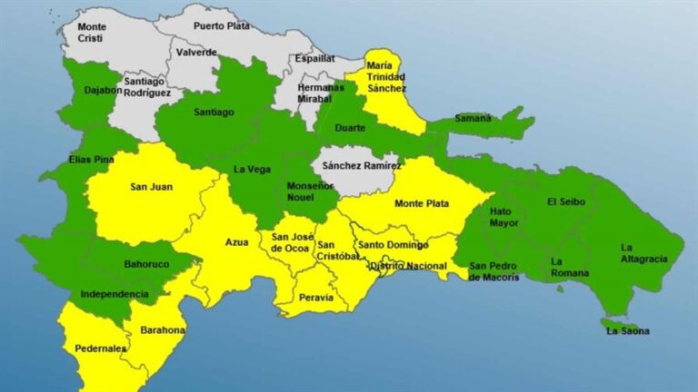 COE descontinúa alerta roja, pero mantiene 10 provincias en amarilla y 14 en verde por vaguada