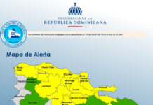 Gran Santo Domingo y 13 provincias en alerta amarilla; 10 en verde por vaguada