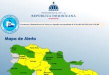 COE eleva alerta amarilla en 14 provincias y el Distrito Nacional por fuertes aguaceros y tormentas este jueves
