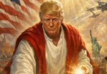 Trump publica una imagen en la que se convierte en un aparente Jesucristo sanador